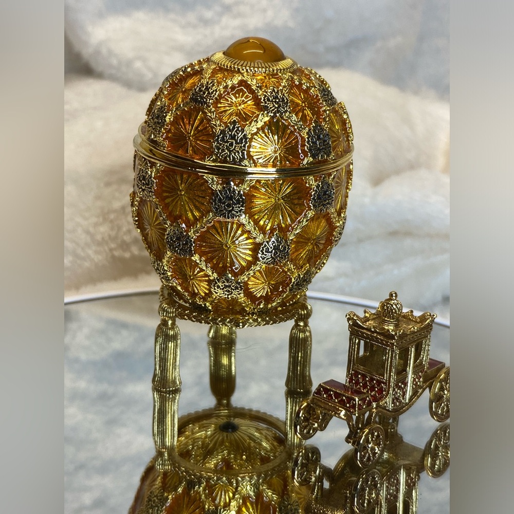 Joan Rivers Imperial Treasures Ill The Coronation Egg With Carriage Trinket EUC